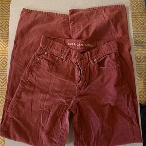 American Eagle burgundy cord pants